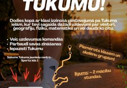 Dodies kopā ar klasi izzinošā piedzīvojumā pa Tukuma ielām, kur tevi sagaida dažādi uzdevumi par vēsturi, ģeogrāfiju, fiziku, matemātiku un vēl daudz ko citu.👣