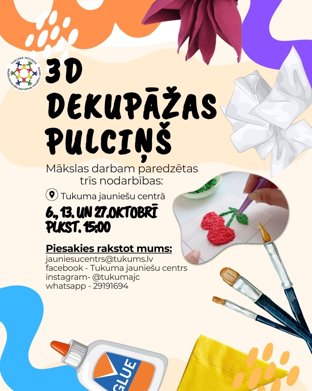 Beige and Purple Colorful Dynamic Fun Craft Workshop Flyer Instagram Post 45