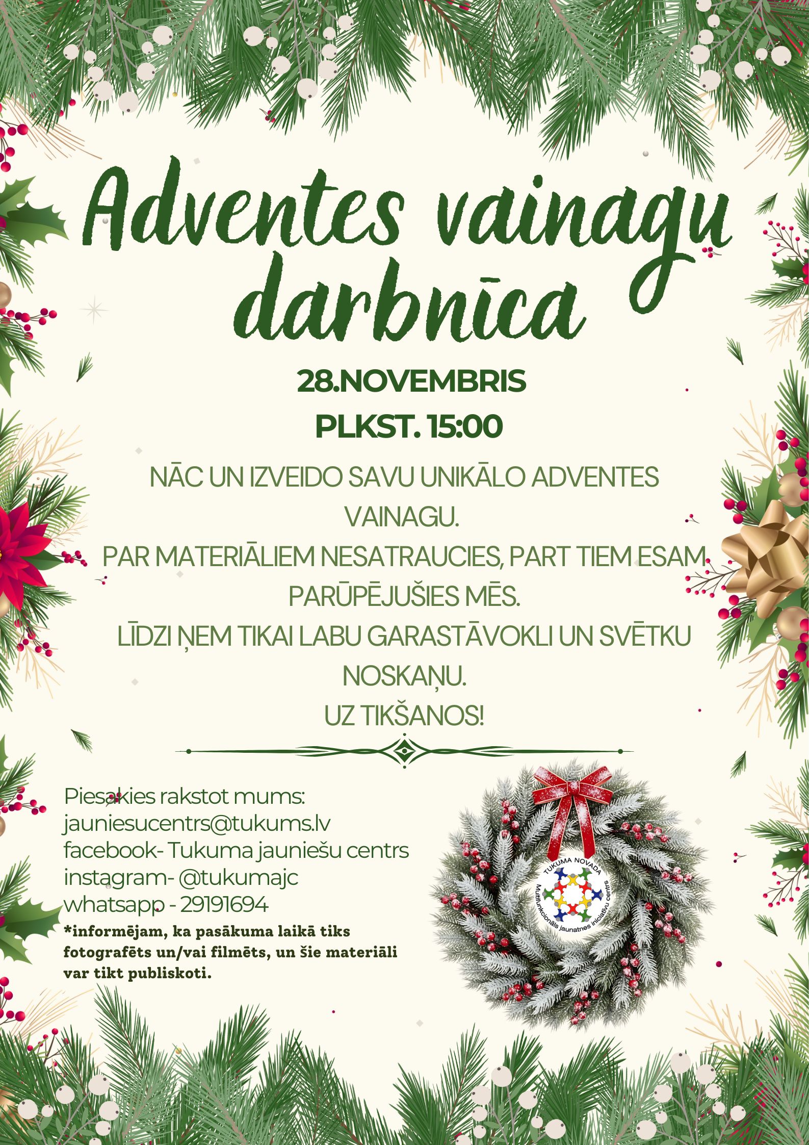 Adventes vainaigu darbnīca