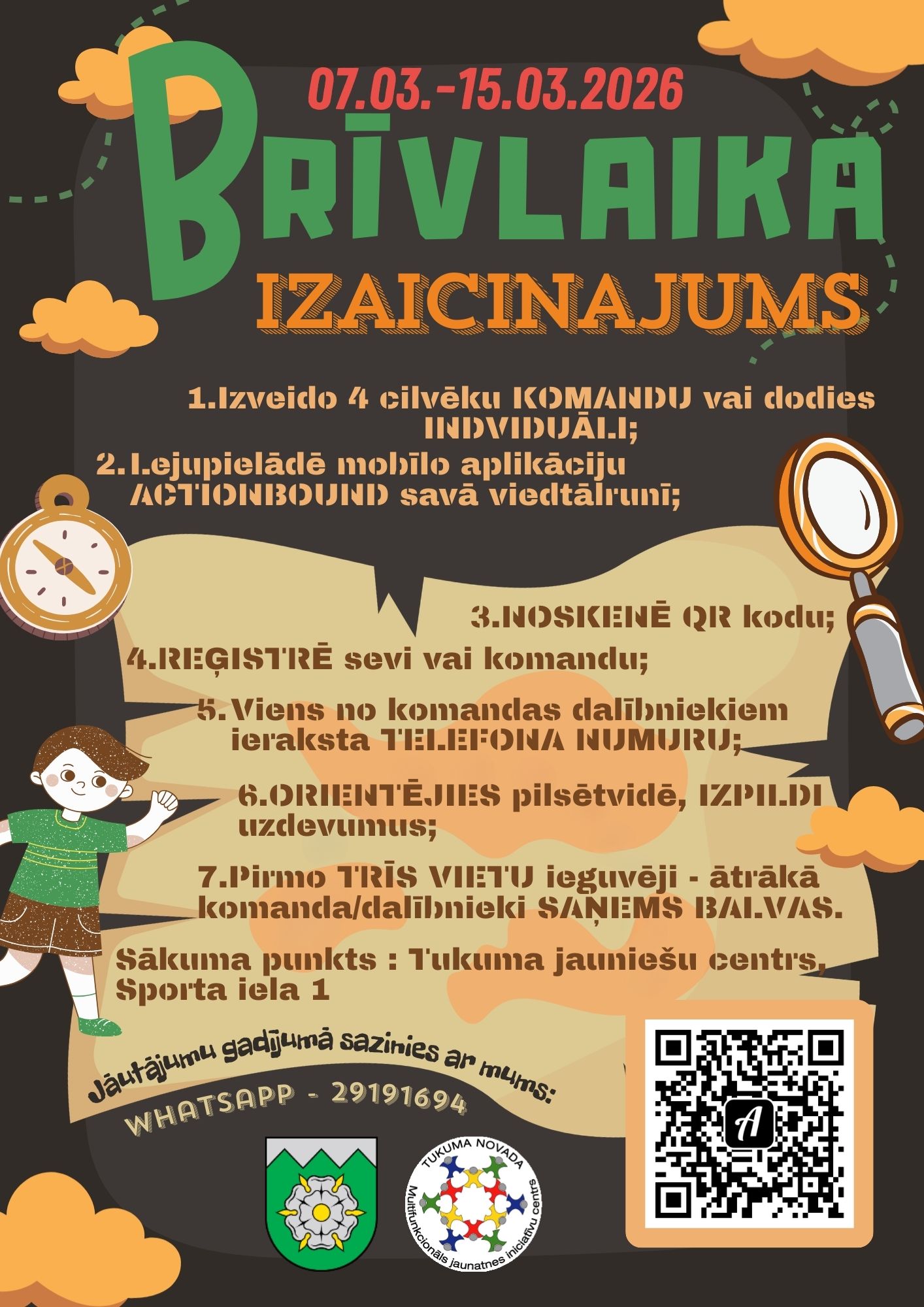 Green Orange Illustrative Scavenger Hunt Flyer