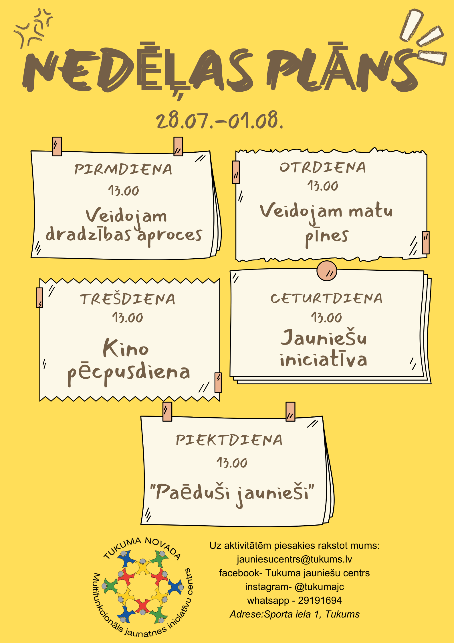 Nedēļas plāns