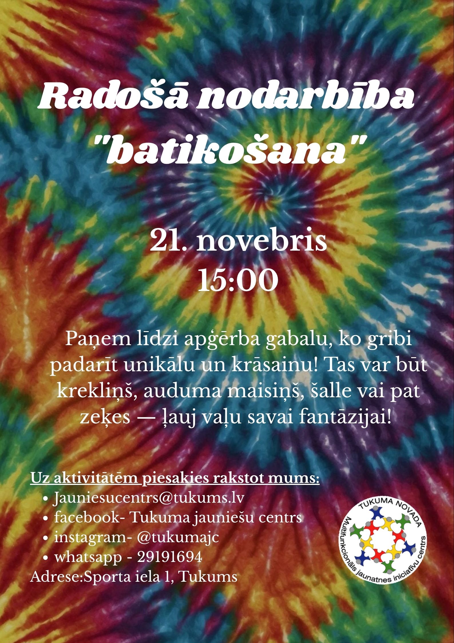 Pink and Blue Tie Dye Retro Peace Phone Wallpaper Plakāts