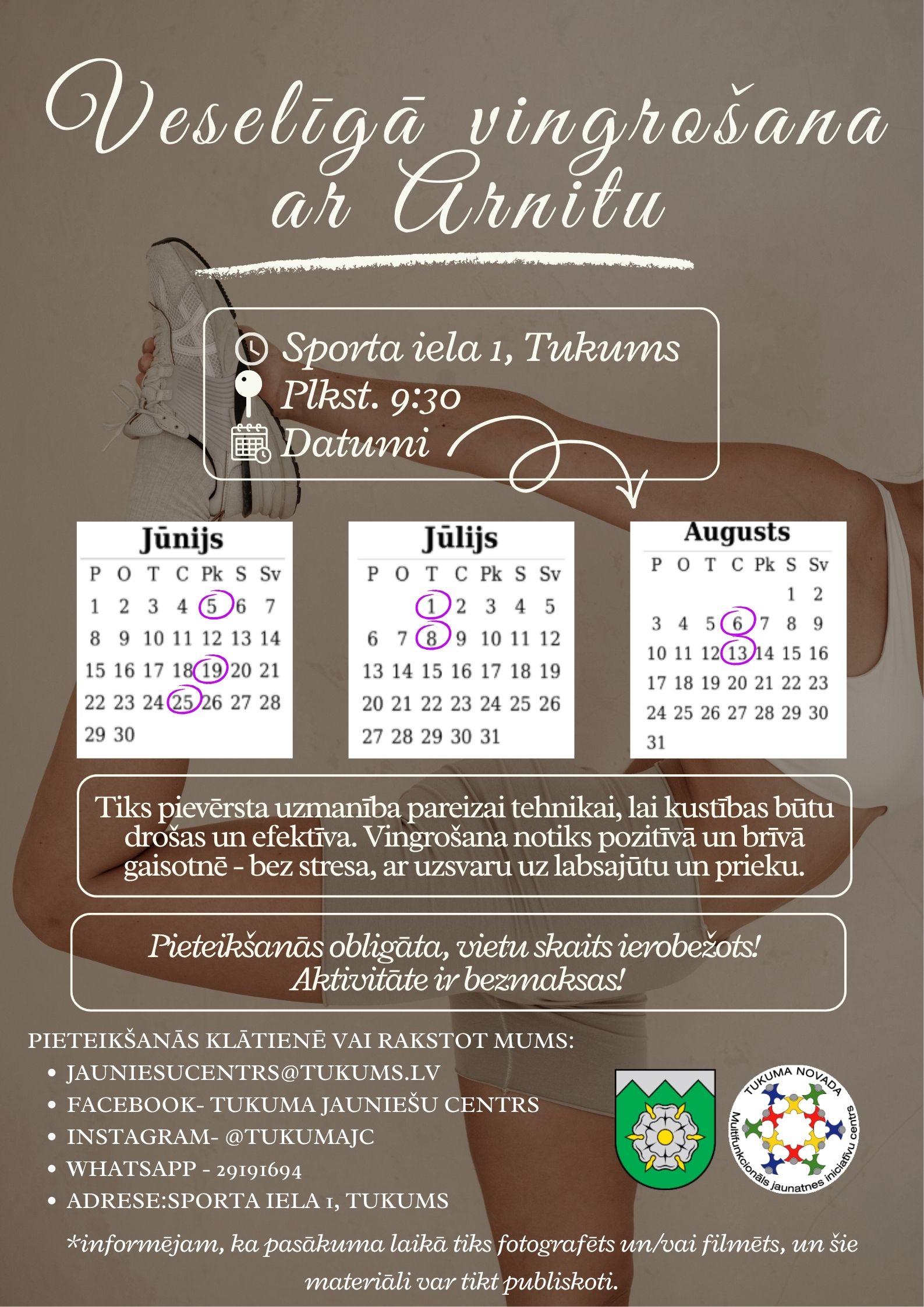 White and Beige Elegant Pilates Coach Informational Instagram Post Plakāts
